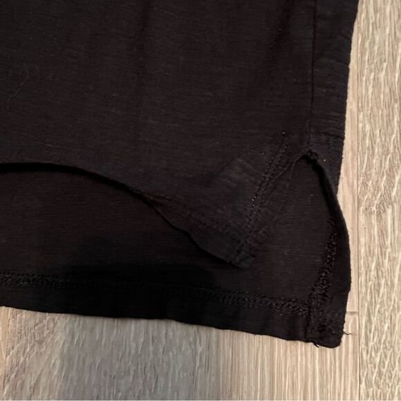 JAMES PERSE Black Jersey Slub Knit Open V Neck Button Down 3/4 SleeveTop M (2) - Picture 6 of 8